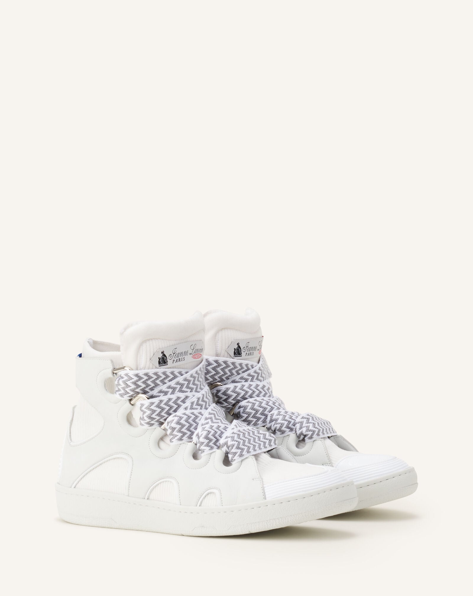 Lanvin SNEAKERS CURB HIGH TOP EN KNIT Blanc FUSKDK0KKNNAA26