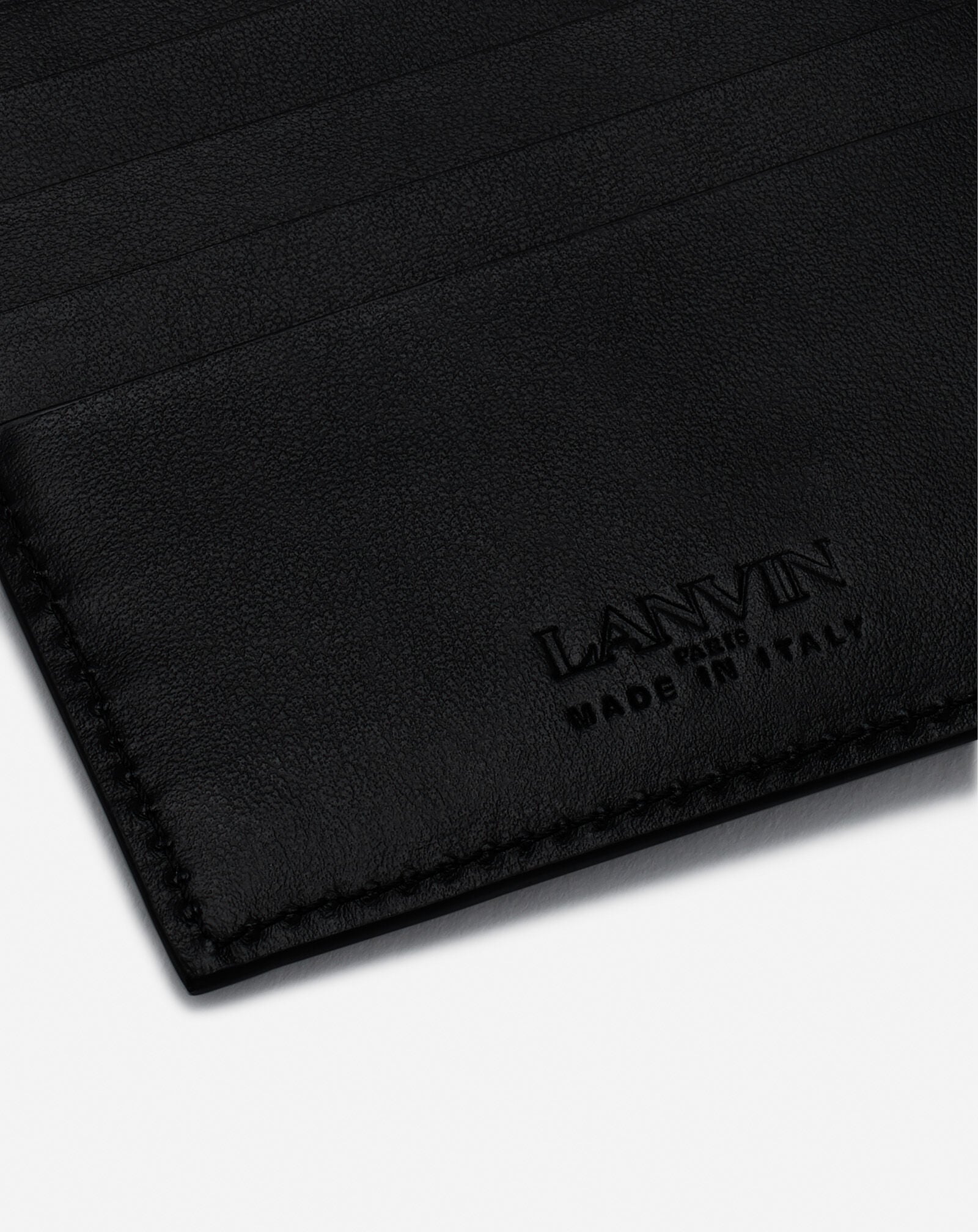 PORTEFEUILLE LANVIN SIGNATURE EN CUIR Lanvin PORTEFEUILLE LANVIN SIGNATURE EN CUIR Noir LMSLSWB3TOPSP24