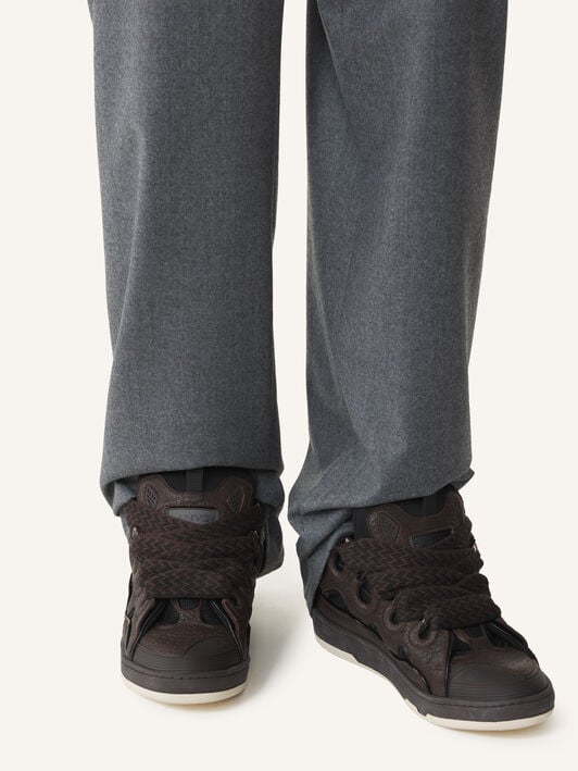 SNEAKER CURB AUS LEDER MIT DINO-EFFEKT Lanvin SNEAKER CURB AUS LEDER MIT DINO-EFFEKT Schwarz/Ebenholz FUSKDK12DINOA26