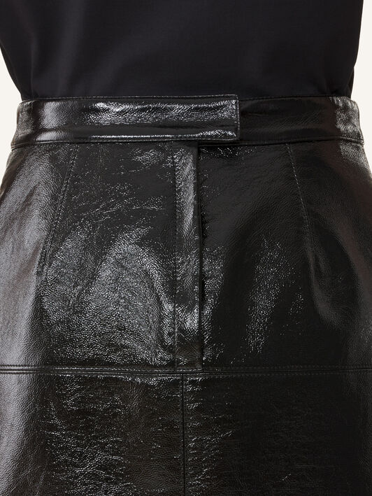 Lanvin STRAIGHT SKIRT WITH CUTS Black RWST02036378A26
