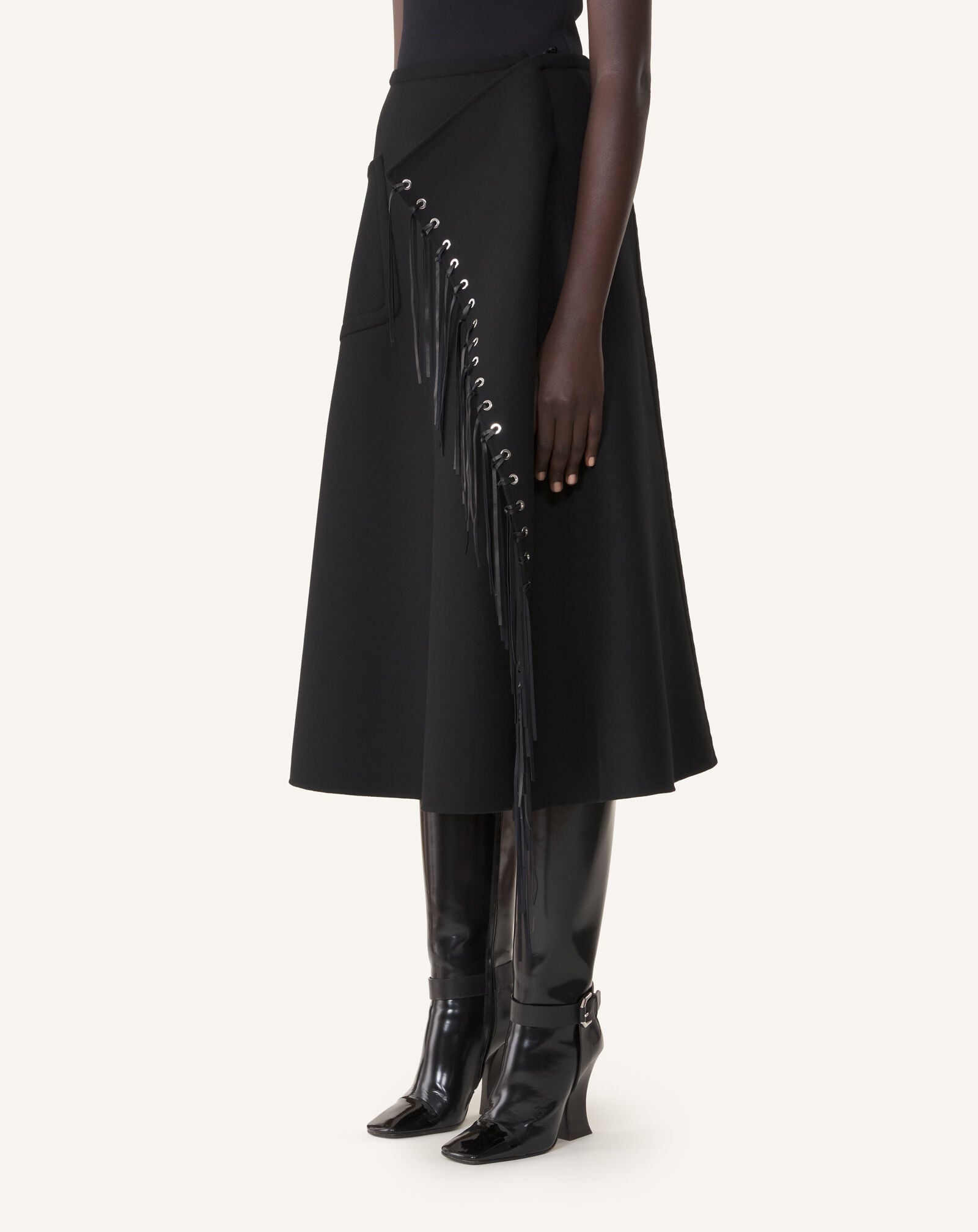 DOUBLE-FACED WRAP SKIRT Lanvin DOUBLE-FACED WRAP SKIRT Black RWST05056373A26