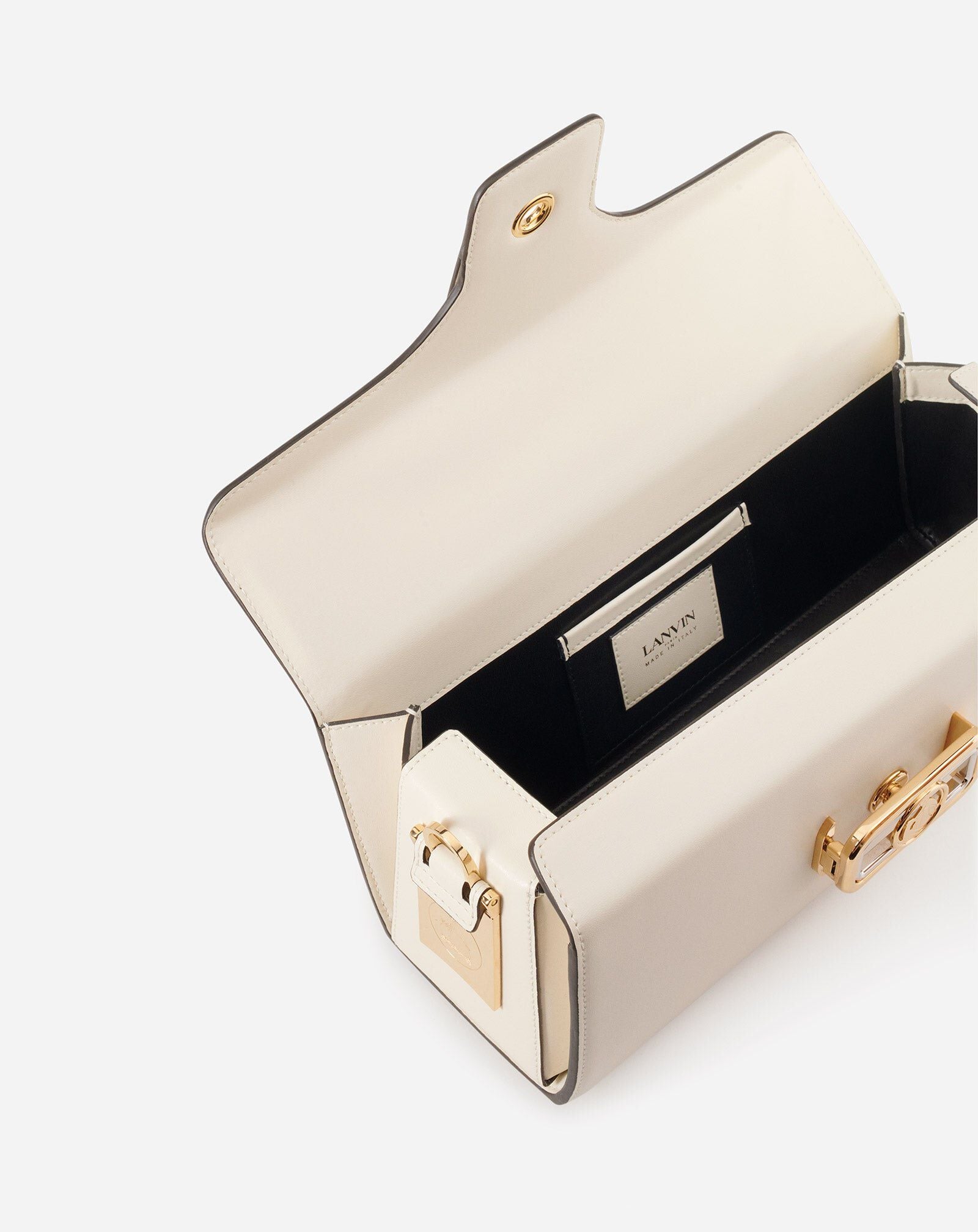 BORSA PENCIL CAT IN PELLE LUCIDA E STRASS Lanvin BORSA PENCIL CAT IN PELLE LUCIDA E STRASS Avorio LWBGBRC5PALME21
