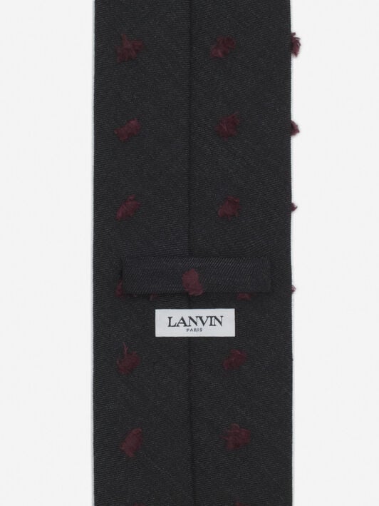CORBATA LANVIN DE LANA TEJIDA CON MAXI LUNARES Lanvin CORBATA LANVIN DE LANA TEJIDA CON MAXI LUNARES Gris/Burdeos AMSALV0EMADOA24