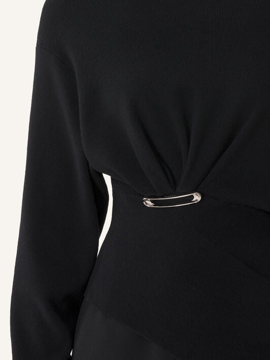 PULL EN LAINE ET CACHEMIRE Lanvin PULL EN LAINE ET CACHEMIRE Noir RWPO0004K065H25