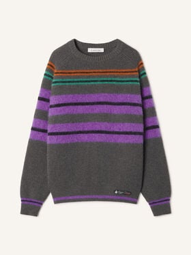 Lanvin PULL À RAYURES EN LAINE ET EN CACHEMIRE Charbon RMPO0021K128A26