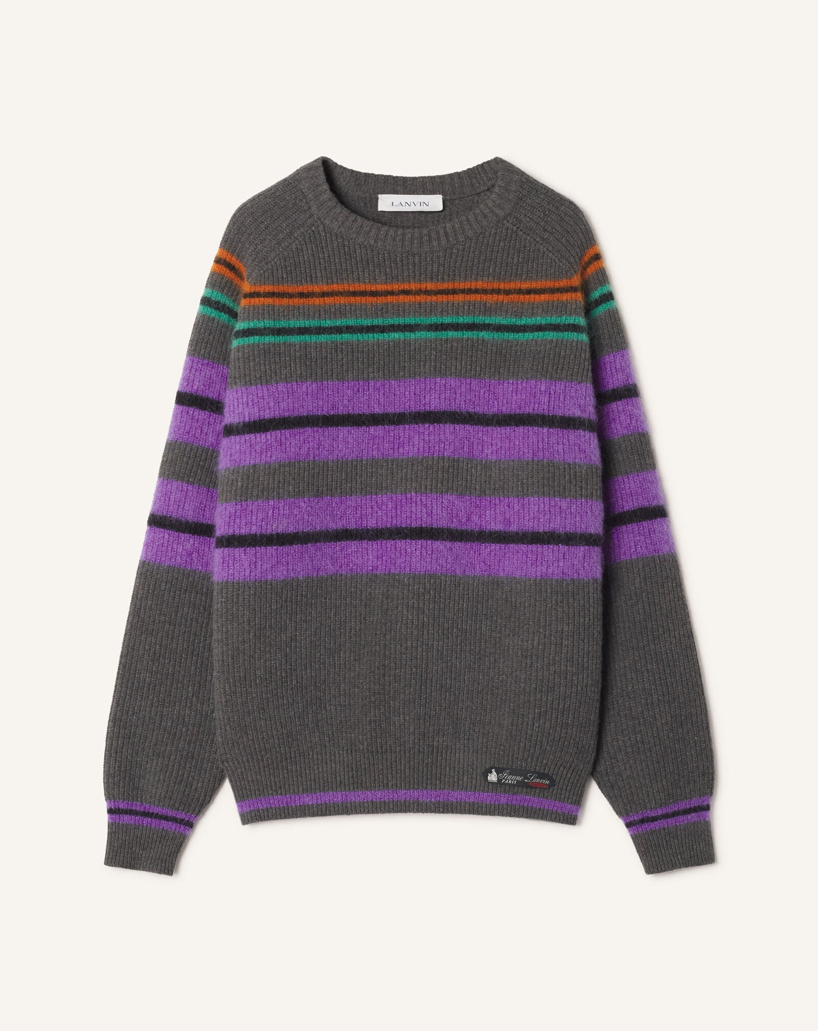 TEXTURED CREW NECK SWEATER Lanvin TEXTURED CREW NECK SWEATER Charcoal RMPO0021K128A26