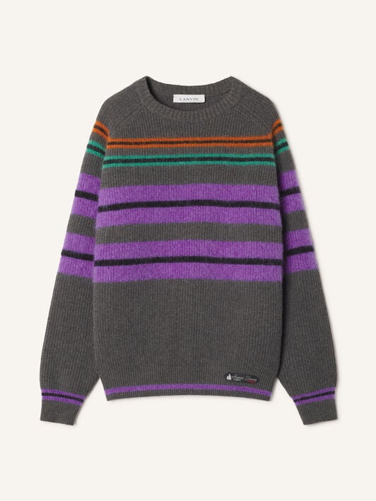 TEXTURED CREW NECK SWEATER Lanvin TEXTURED CREW NECK SWEATER Charcoal RMPO0021K128A26