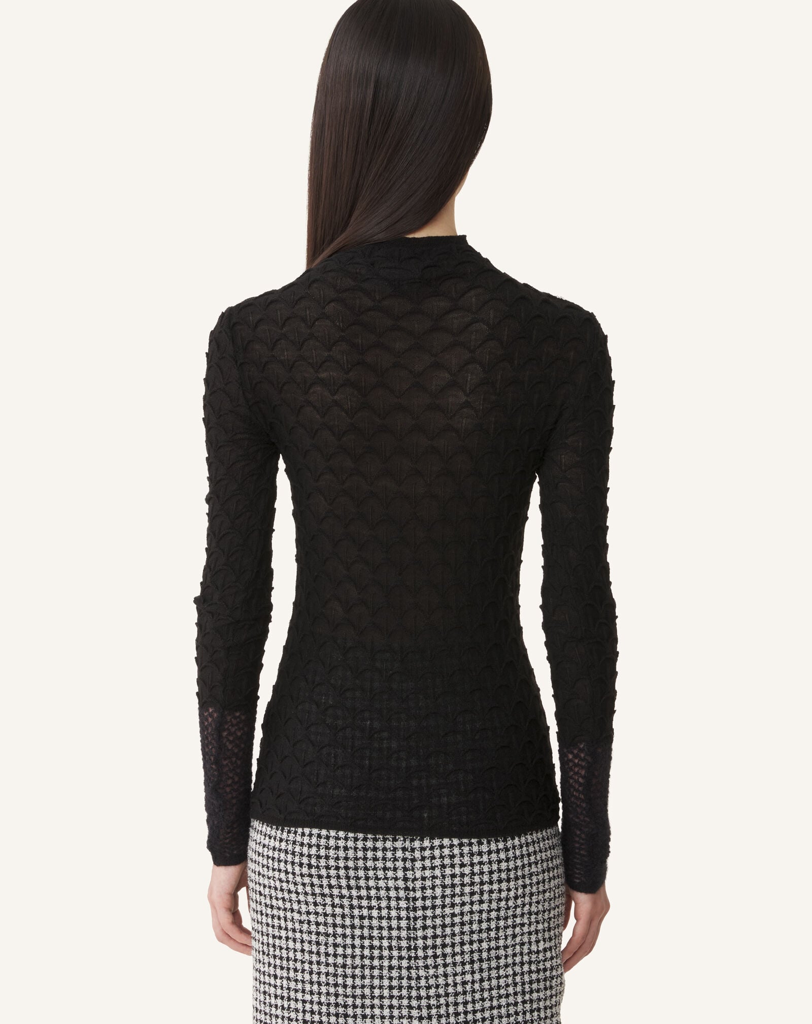 TOP DE CUELLO ALTO DE LANA Y MOHAIR Lanvin TOP DE CUELLO ALTO DE LANA Y MOHAIR Negro RWPO0005K123A26