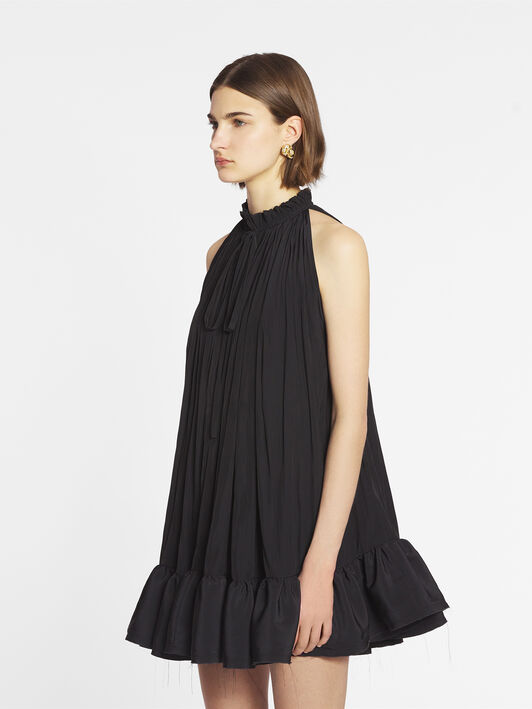KURZES KLEID MIT RÜSCHEN Lanvin KURZES KLEID MIT RÜSCHEN Schwarz RWDRC0734778A24