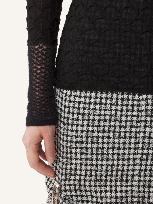 TOP DE CUELLO ALTO DE LANA Y MOHAIR Lanvin TOP DE CUELLO ALTO DE LANA Y MOHAIR Negro RWPO0005K123A26