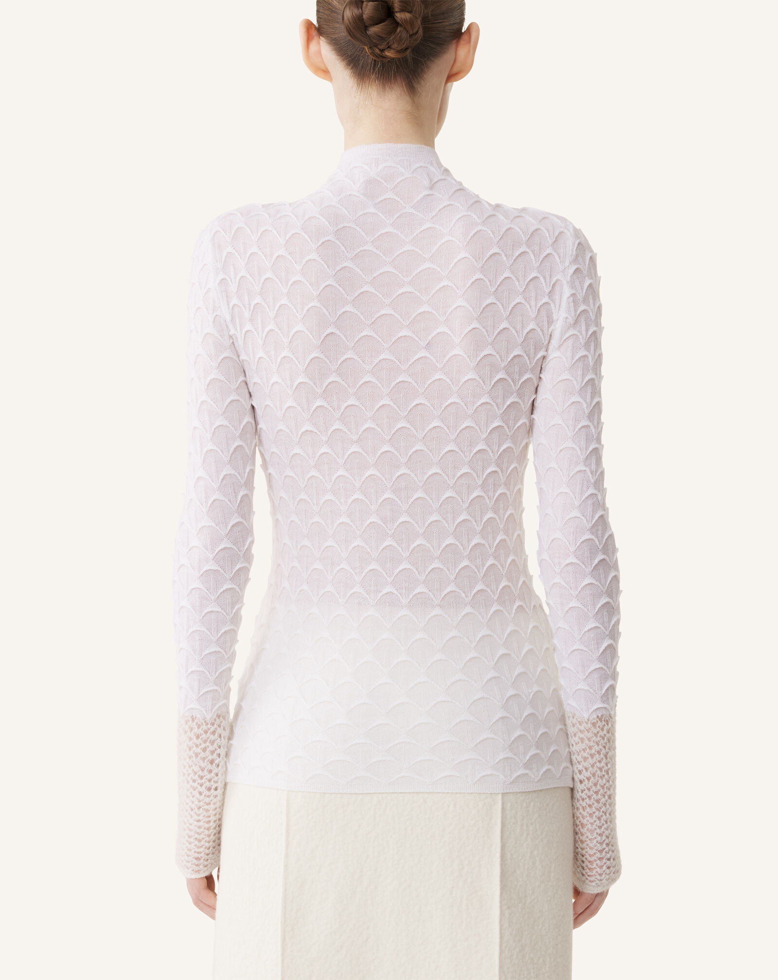 TOP DE CUELLO ALTO DE LANA Y MOHAIR Lanvin TOP DE CUELLO ALTO DE LANA Y MOHAIR Gris luna RWPO0005K123A26