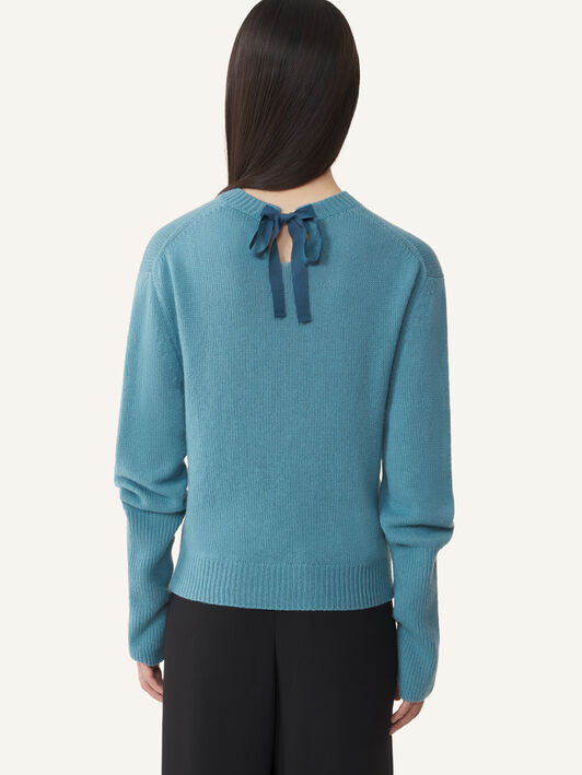 Lanvin GROS-GRAIN KNOT DETAIL JUMPER Frost RWPO0016K113A26