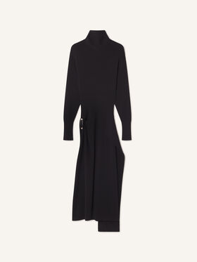 Lanvin ROBE MIDI EN LAINE ET CACHEMIRE Noir RWDR0040K065H25