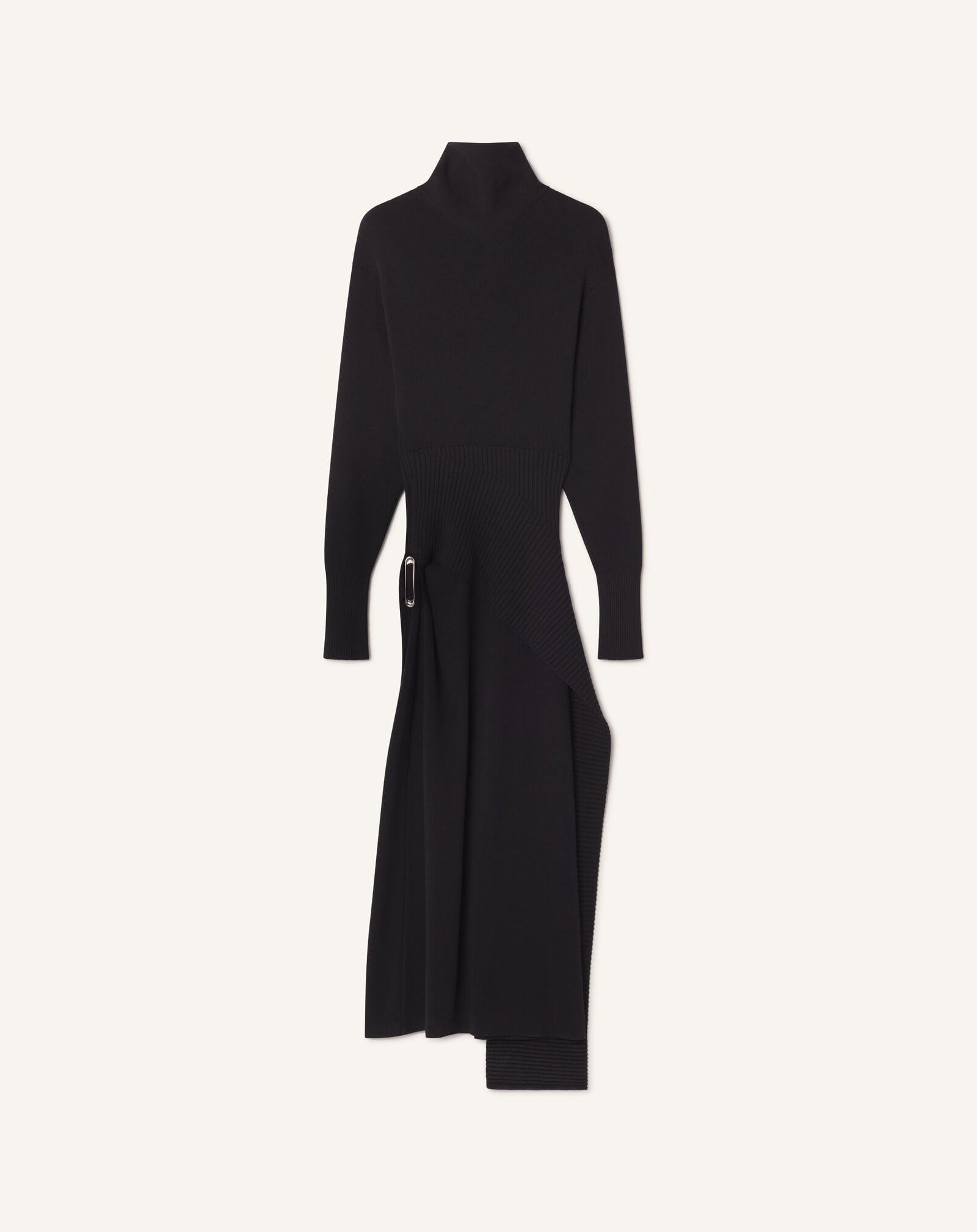 ROBE MI-LONGUE EN LAINE ET CACHEMIRE Lanvin ROBE MI-LONGUE EN LAINE ET CACHEMIRE Noir RWDR0040K065H25