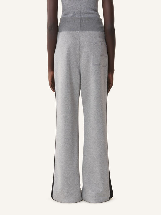 Lanvin JOGGING LARGE EN JERSEY DOUBLE FACE Gris Clair/Noir RWTR0017J056A26