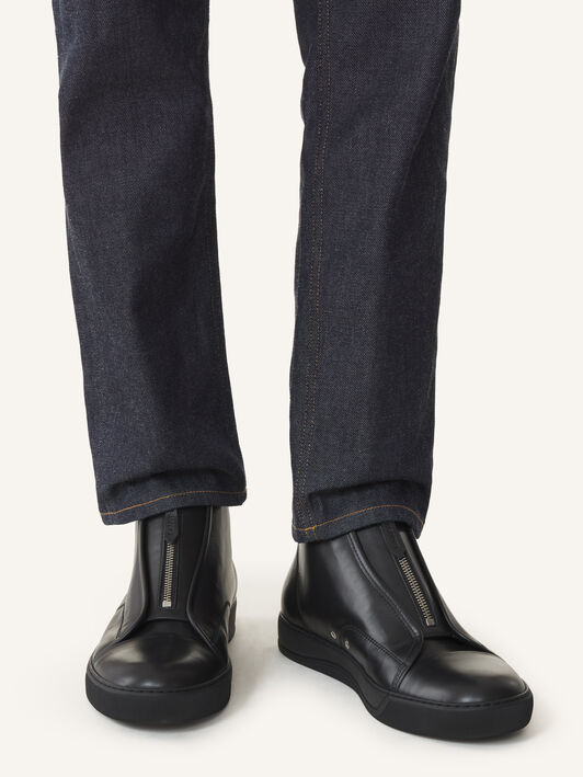 DBB1 HIGH-TOP SNEAKERS IN LEATHER Lanvin DBB1 HIGH-TOP SNEAKERS IN LEATHER Black FMSKDBB8ZPFLA26
