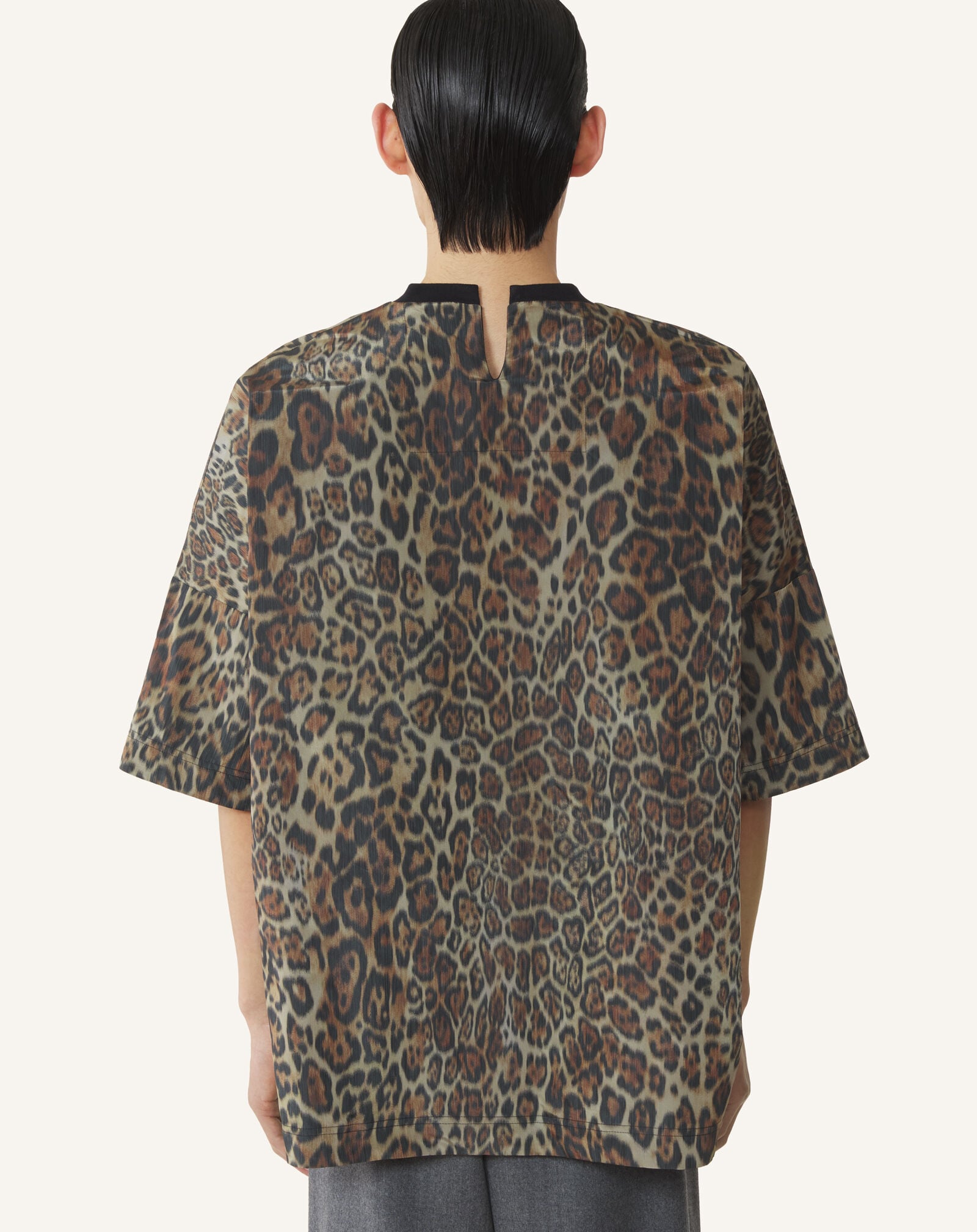 CAMISETA REVERSIBLE ESTAMPADA DE ALGODÓN Y TAFETÁN Lanvin CAMISETA REVERSIBLE ESTAMPADA DE ALGODÓN Y TAFETÁN Negro RMTS0068J040A26