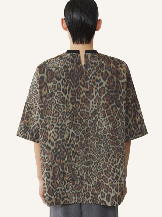 CAMISETA REVERSIBLE ESTAMPADA DE ALGODÓN Y TAFETÁN Lanvin CAMISETA REVERSIBLE ESTAMPADA DE ALGODÓN Y TAFETÁN Negro RMTS0068J040A26