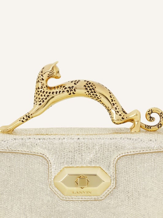 PENCIL CAT NANO BAG IN CRACKLED METALLIC LEATHER Lanvin PENCIL CAT NANO BAG IN CRACKLED METALLIC LEATHER Gold LWBGBR04MCCAA26