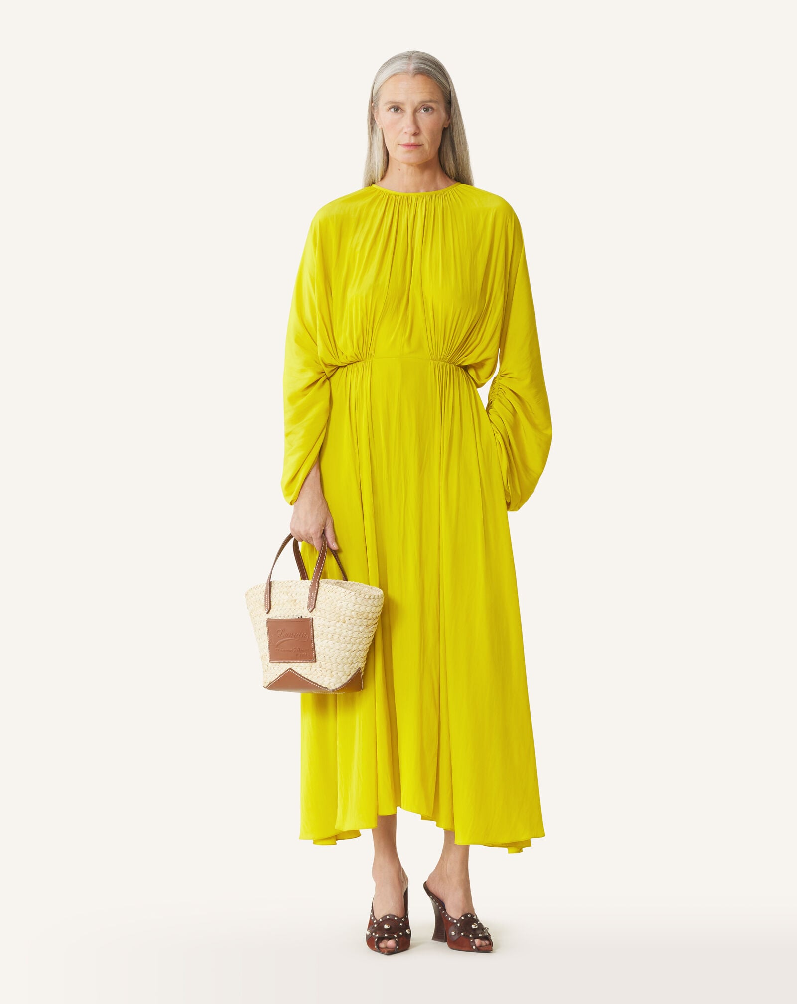 PANIER PETIT CATCH BY LANVIN Lanvin PANIER PETIT CATCH BY LANVIN Écru/Cognac LWBGLPASMACAP26