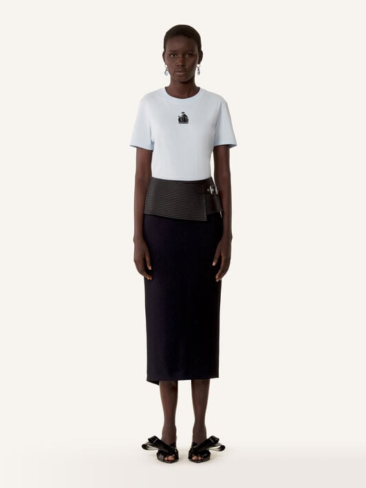 CAMISETA MOTHER AND CHILD DE PUNTO DE ALGODÓN BORDADO Lanvin CAMISETA MOTHER AND CHILD DE PUNTO DE ALGODÓN BORDADO Azul cielo RWTS0030J320E26