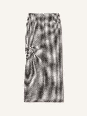 Lanvin JUPE LONGUE DRAPÉE EN TWEED Noir/Blanc RWST00086386A26