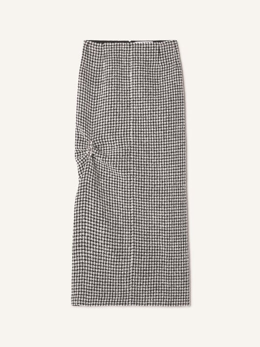 TWEED LONG SPLIT SKIRT Lanvin TWEED LONG SPLIT SKIRT Black/White RWST00086386A26