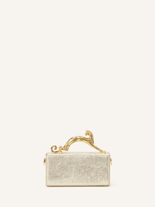 PENCIL CAT NANO BAG IN CRACKLED METALLIC LEATHER Lanvin PENCIL CAT NANO BAG IN CRACKLED METALLIC LEATHER Gold LWBGBR04MCCAA26
