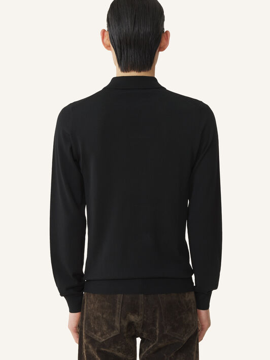 Lanvin POLO NECK LONG-SLEEVE JUMPER Black RMPL0012K099A26