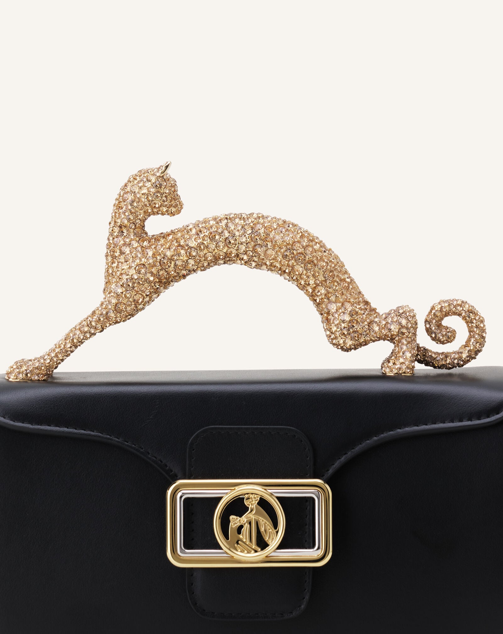 TASCHE NANO PENCIL CAT AUS LEDER MIT STRASS Lanvin TASCHE NANO PENCIL CAT AUS LEDER MIT STRASS Schwarz LWBGBRS3TPSSH23