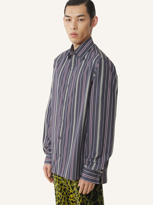 STRIPED SHIRT Lanvin STRIPED SHIRT Charcoal/Sauge RMSI01076396A26