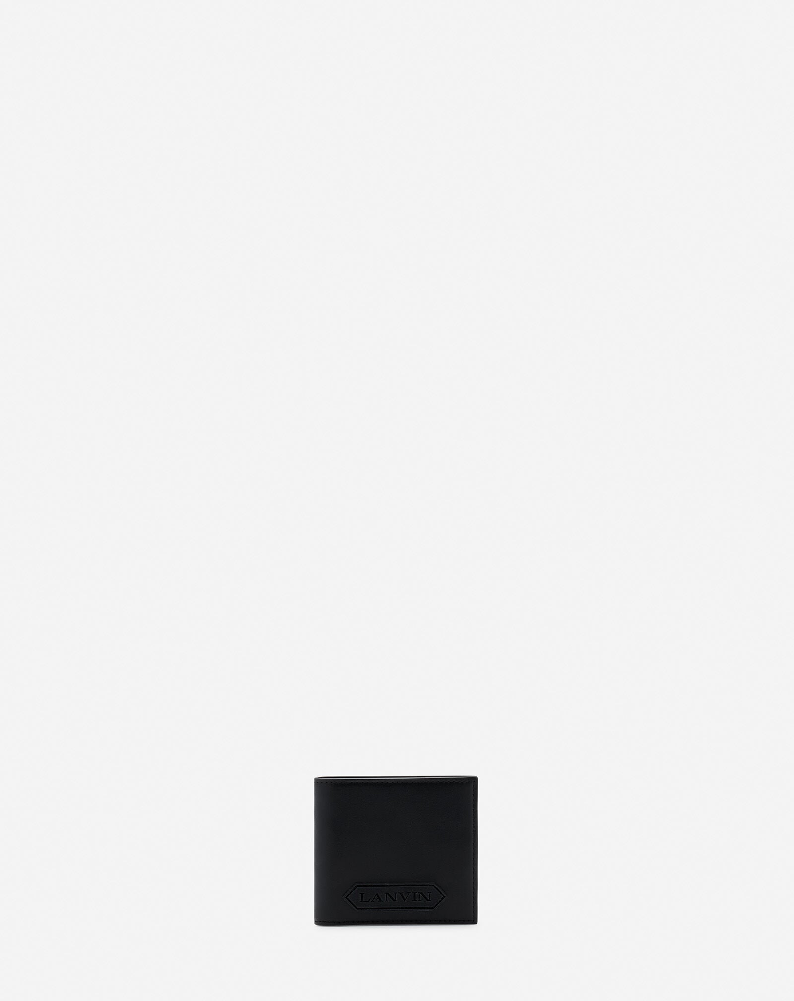 LANVIN SIGNATURE LEATHER WALLET Lanvin LANVIN SIGNATURE LEATHER WALLET Black LMSLSWB3TOPSP24