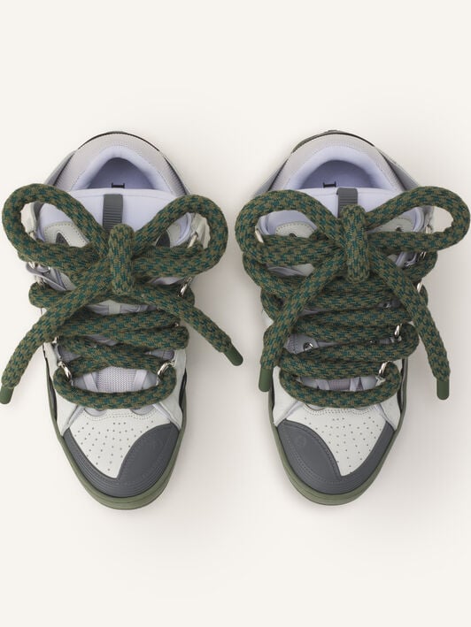 SNEAKERS CURB SNAKE EN CUIR Lanvin SNEAKERS CURB SNAKE EN CUIR Gris Clair/Vert FUSKDK12DRCOH25