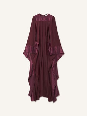 Lanvin ROBE AMPLE LONGUE EN CHARMEUSE Grenat RWDR00194778A26
