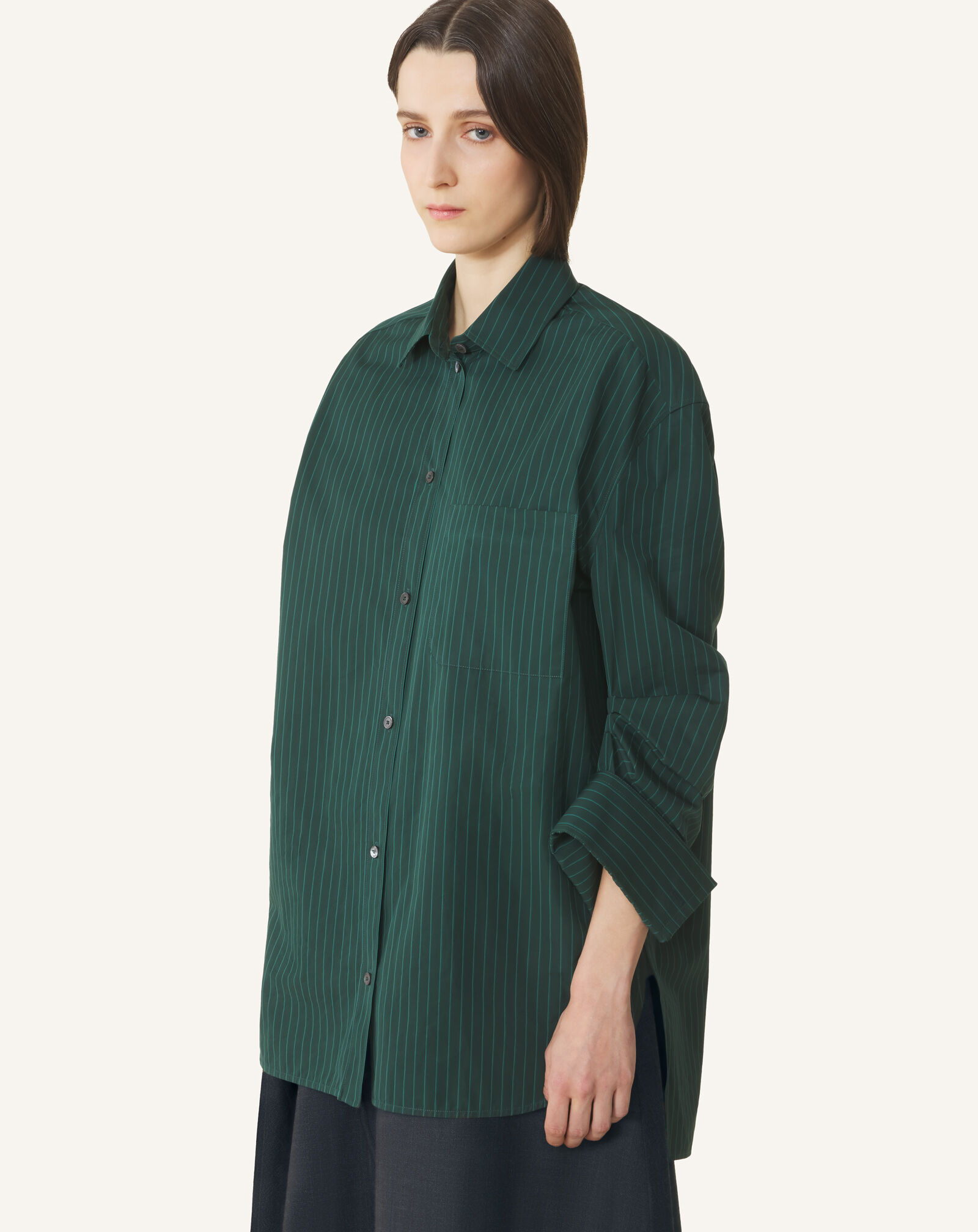 Lanvin GATHERED SLEEVES SHIRT Slate/Green RWTO01566477H26