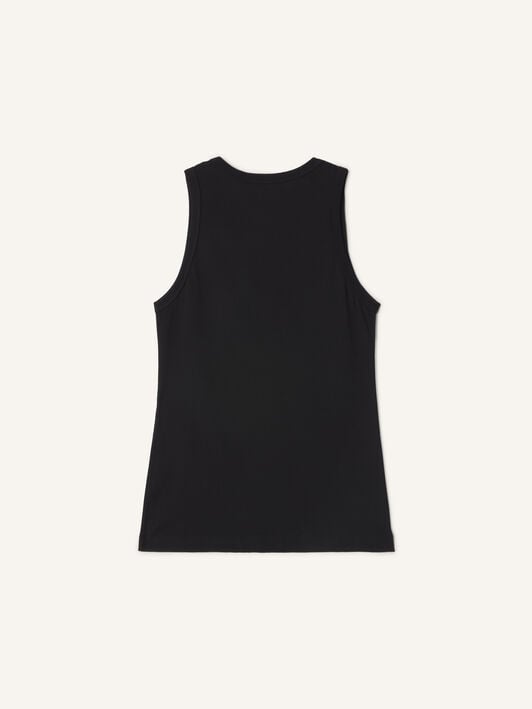 TANKTOP MOTHER AND CHILD AUS BESTICKTEM BAUMWOLLJERSEY Lanvin TANKTOP MOTHER AND CHILD AUS BESTICKTEM BAUMWOLLJERSEY Schwarz RWTS0067J320E26