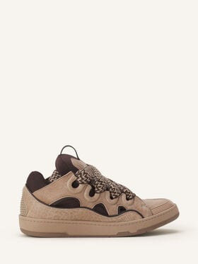 SNEAKER CURB AUS LEDER MIT DINO-EFFEKT Lanvin SNEAKER CURB AUS LEDER MIT DINO-EFFEKT Beige/Braun FUSKDK12DINOA26