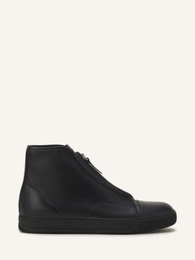 DBB1 HIGH-TOP SNEAKERS IN LEATHER Lanvin DBB1 HIGH-TOP SNEAKERS IN LEATHER Black FMSKDBB8ZPFLA26