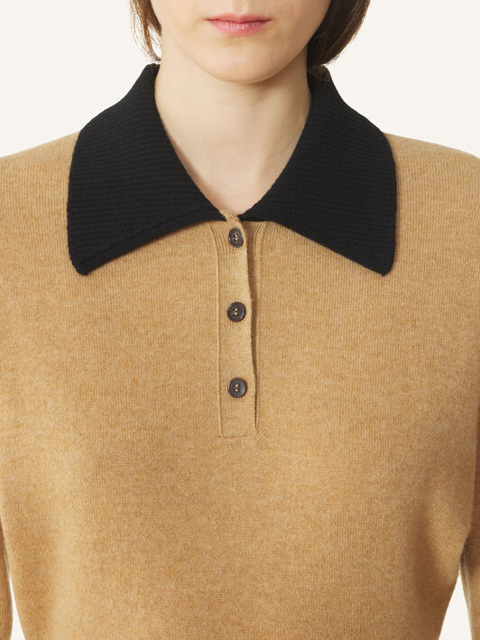 CONTRAST COLLAR POLO Lanvin CONTRAST COLLAR POLO Cappuccino RWPO0053K113H26
