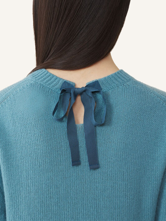 Lanvin GROS-GRAIN KNOT DETAIL JUMPER Frost RWPO0016K113A26