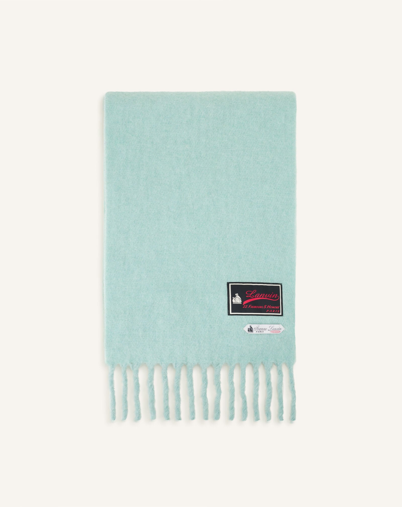 ÉCHARPE À FRANGES EN LAINE AVEC ÉTIQUETTE 22 FAUBOURG Lanvin ÉCHARPE À FRANGES EN LAINE AVEC ÉTIQUETTE 22 FAUBOURG Vert d'Eau AWSAPSC5WSETA26
