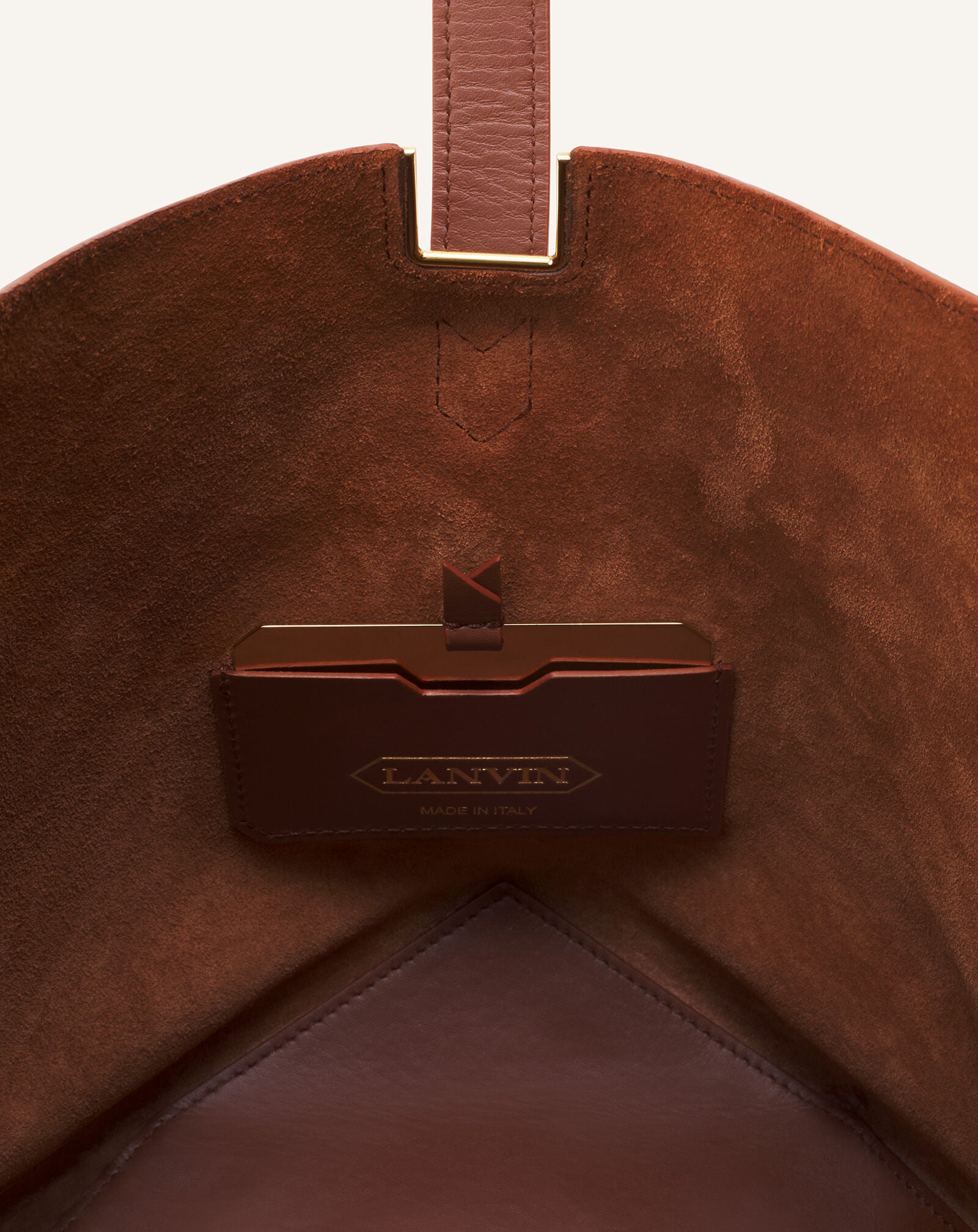 BORSA SECCHIELLO CATCH BY LANVIN IN PELLE A GRANA Lanvin BORSA SECCHIELLO CATCH BY LANVIN IN PELLE A GRANA Castagna LWBGLQMMGRCAH25