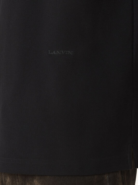 Lanvin POLO SHIRT LEOPARD DETAIL Black RMPL0006J062A26