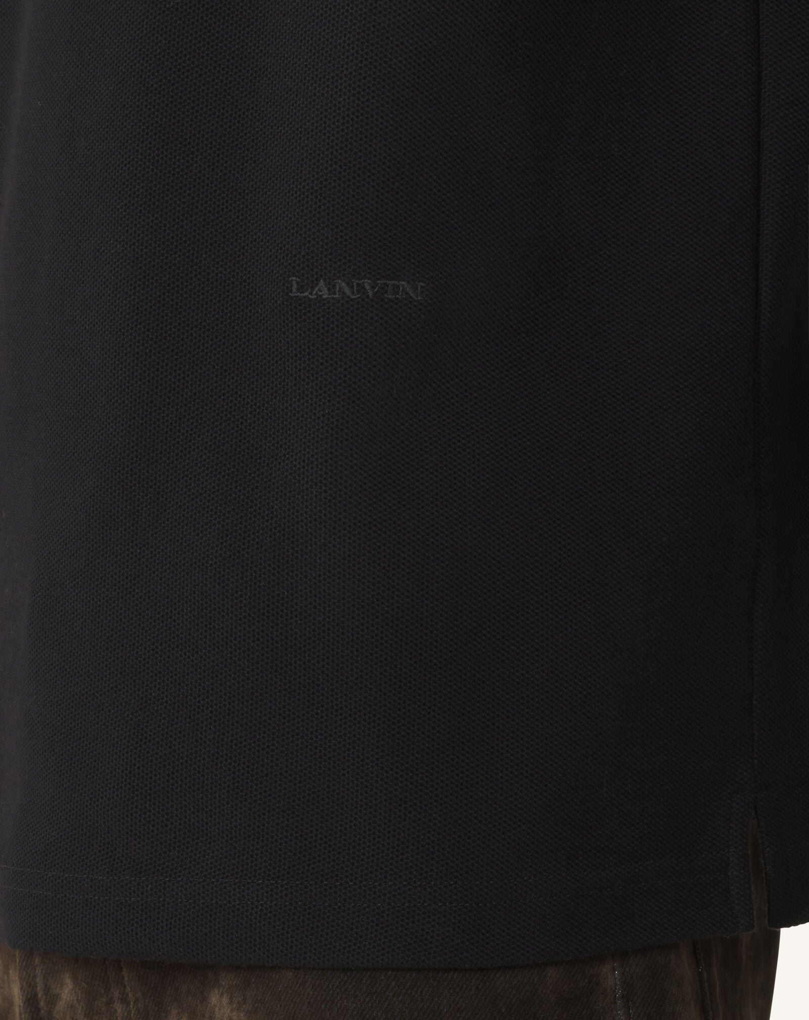 Lanvin POLO SHIRT LEOPARD DETAIL Black RMPL0006J062A26