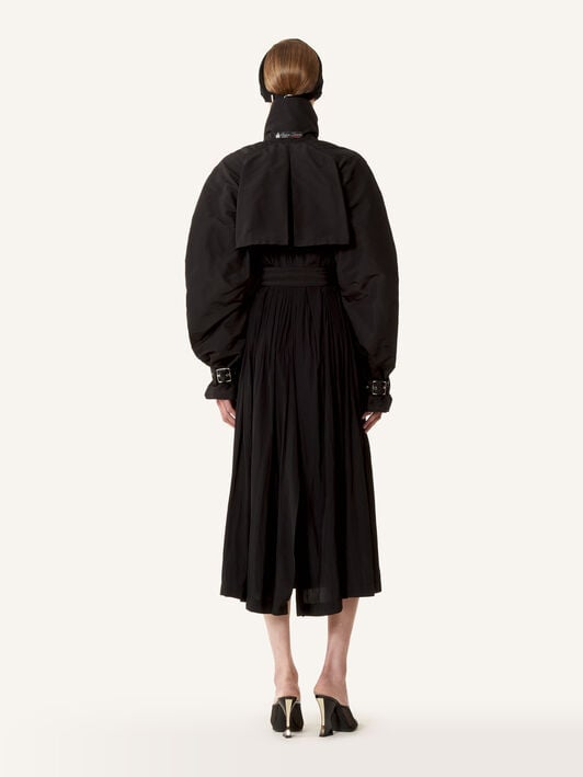 TRENCHCOAT AUS ZWEI MATERIALIEN AUS SEIDENFAILLE UND CHARMEUSE Lanvin TRENCHCOAT AUS ZWEI MATERIALIEN AUS SEIDENFAILLE UND CHARMEUSE Schwarz RWCO01586334E26