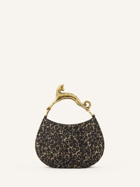 SAC HOBO CAT EN RAPHIA IMPRIMÉ LÉOPARD Lanvin SAC HOBO CAT EN RAPHIA IMPRIMÉ LÉOPARD Beige/Noir LWBGSHC1RALEP26