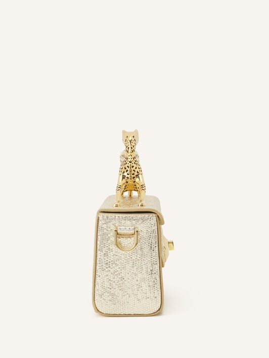 PENCIL CAT NANO BAG IN CRACKLED METALLIC LEATHER Lanvin PENCIL CAT NANO BAG IN CRACKLED METALLIC LEATHER Gold LWBGBR04MCCAA26