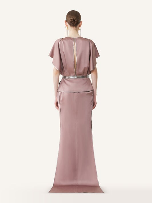 FITTED ROUND NECK LONG DRESS Lanvin FITTED ROUND NECK LONG DRESS Old Pink RWDR00346390A26