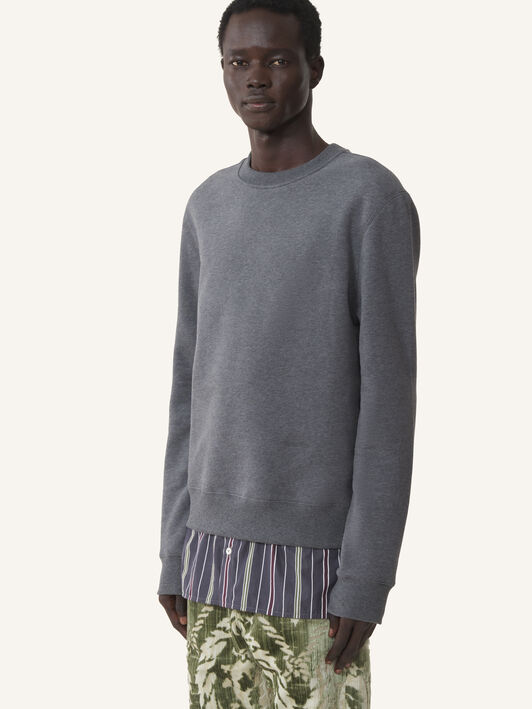 SWEAT SUPERPOSÉ EN COTON ET CACHEMIRE Lanvin SWEAT SUPERPOSÉ EN COTON ET CACHEMIRE Anthracite RMSS0101F013A26