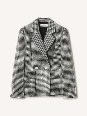 Lanvin VESTE CINTRÉE EN TWEED Noir/Blanc RWJA01176386A26
